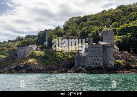 Dartmouth Castle a 14th century artillery fort and St Petroc's Church, Dartmouth, Devon, England Stock Photo