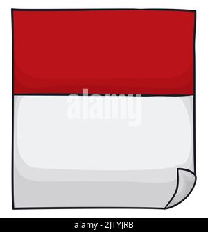 Empty loose-leaf calendar with flipped corner for your dates, in cartoon style. Stock Vector