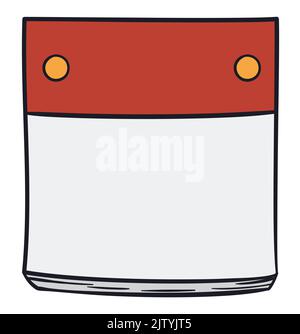 Simple loose-leaf calendar with blank space in flat colors and cartoon style. Stock Vector