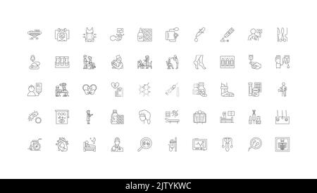 Clinic ideas, linear icons, line signs set, vector collection Stock Vector