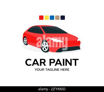 Automotive car paint logo design. Auto Car Painting vector design and illustration. Stock Vector