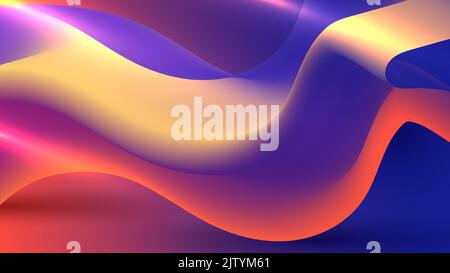 Abstract 3D liquid colorful gradient flow wave shape elements background. Vector illustration Stock Vector