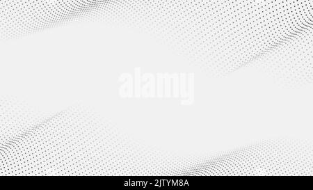 Abstract black dots particles halftone wave isolated on white background and texture. Vector illustration Stock Vector