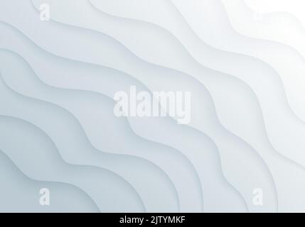 Abstract modern soft white and gray wave on clean background and texture. Vector illustration Stock Vector