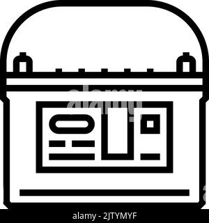 absorbent glass mat battery agm line icon vector illustration Stock Vector