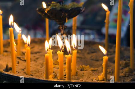 Candles in a church Stock Photo