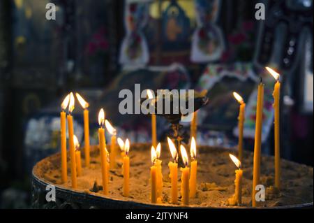 Candles in a church Stock Photo