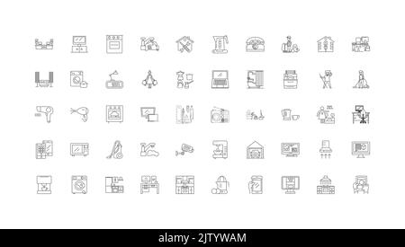 Smart home ideas, linear icons, line signs set, vector collection Stock Vector