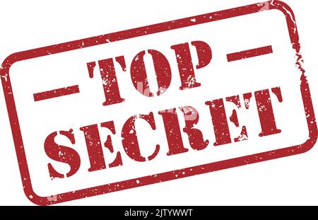 red grungy TOP SECRET rubber stamp isolated on white, vector illustration Stock Vector