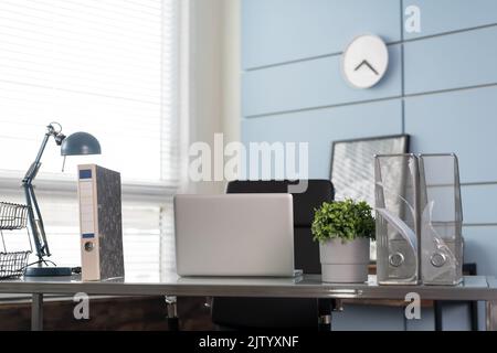 interior desktop in the office. Stock Photo