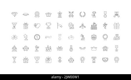 Trophy ideas, linear icons, line signs set, vector collection Stock Vector