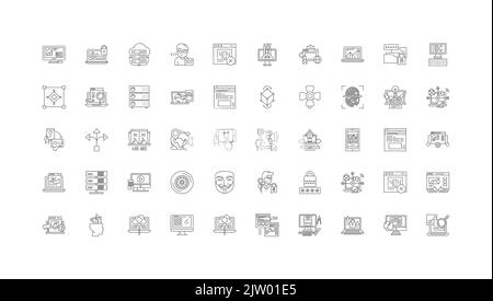 Website ideas, linear icons, line signs set, vector collection Stock Vector
