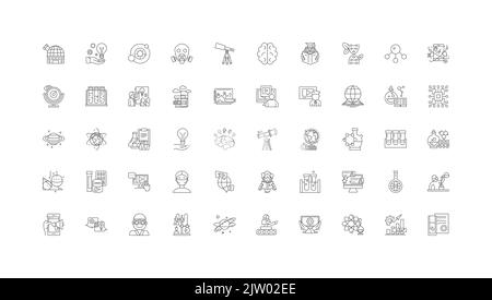 Laboratory ideas, linear icons, line signs set, vector collection Stock Vector