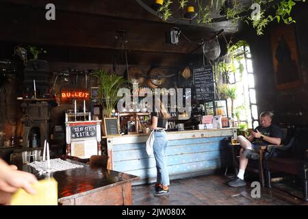 Alchemia an historic pub/ club in the Jewish area of Krakow, Poland, Europe Stock Photo