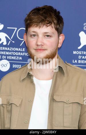 Venice, Italy. 02nd Sep, 2022. Anthony Bajon poses at the photocall of 'Athena' during the 79th Venice International Film Festival at Palazzo del Casino on the Lido in Venice, Italy, on 02 September 2022. Credit: dpa picture alliance/Alamy Live News Stock Photo
