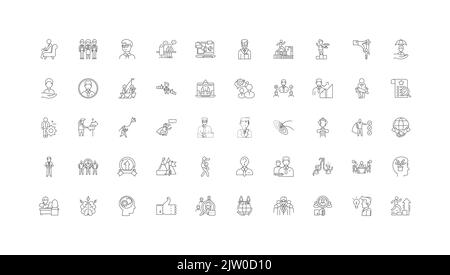 Politics ideas, linear icons, line signs set, vector collection Stock Vector