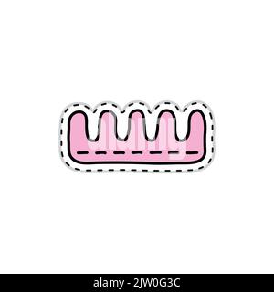 Cute doodle sticker with finger separator for pedicure isolated on white background. Stock Vector