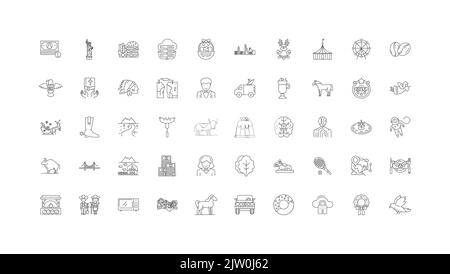 United states line icons signs set. Design collection of America, US ...