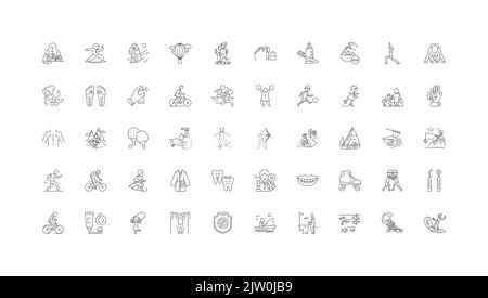 Healthy life ideas, linear icons, line signs set, vector collection Stock Vector