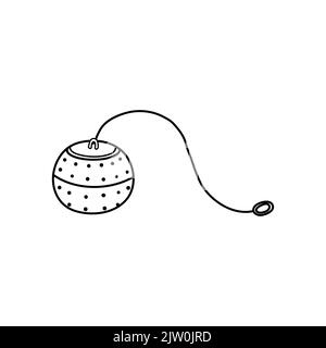Hand drawn outline tea strainer isolated on white background. Stock Vector