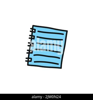 Doodle colored paper note isolated on white background. Stock Vector