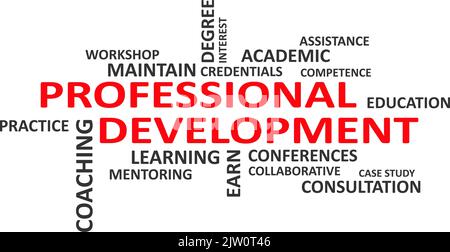 word cloud - professional development Stock Vector