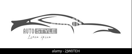Autostyle. Abstract sports concept car, template for logo, emblem, sticker, and digital design. Flat style Stock Vector