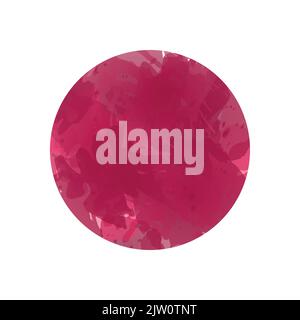 Wine watercolor circle isolated on white background. Stock Vector