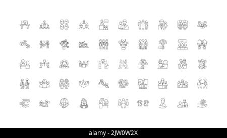 Clients ideas, linear icons, line signs set, vector collection Stock Vector