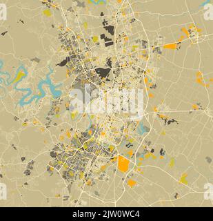 City map of Austin, Texas, United States Stock Vector