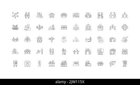 Engagement ideas, linear icons, line signs set, vector collection Stock Vector