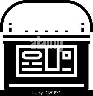 absorbent glass mat battery agm glyph icon vector illustration Stock Vector