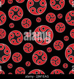 Tomoe hams pattern vector design, symbol of Japanese culture Stock Vector