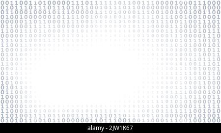 Digital binary code background of ones and zeros with copy space. Vector pattern Stock Vector