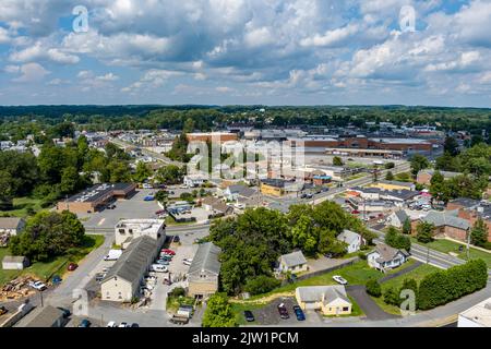 Aerial view of a mixed use neighborhood in Wilmington, New Castle County, Delaware. Stock Photo