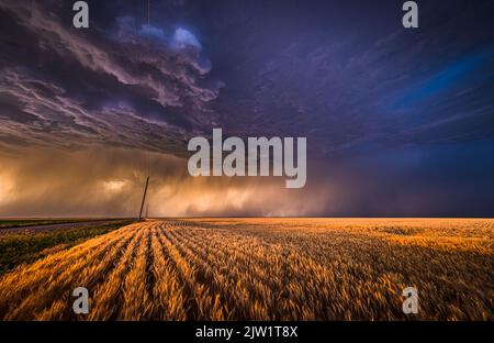Storrmy farm landscape near Grinnell, Kansas Stock Photo