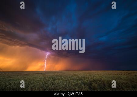 Storrmy farm landscape near Grinnell, Kansas Stock Photo