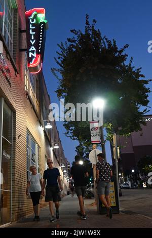 The entertainment district off of South Glenwood Avenue in Raleigh, North Carolina. Stock Photo