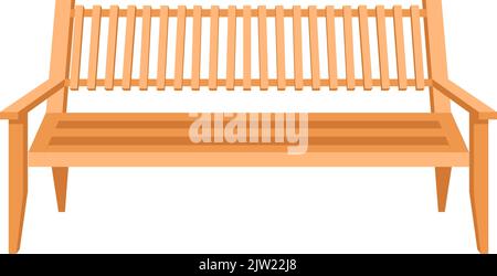 Wooden bench for park or garden outdoors furniture Stock Vector