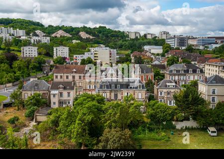 Aerial view of Epernay, the Capital of Champagne, Region Champagne-Ardenne, France Stock Photo