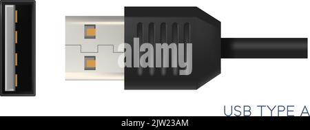 USB type A, kind of connectors for gadgets vector Stock Vector
