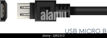 USB micro B type of connectors for gadgets vector Stock Vector