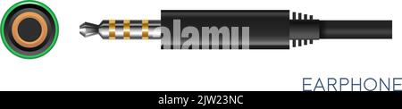 Earphone type of connectors, phone jack vector Stock Vector