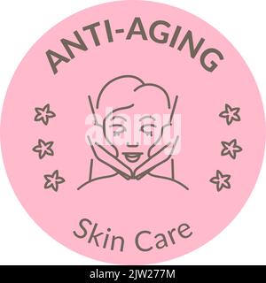 Anti aging skin care solution, lotion cosmetics Stock Vector