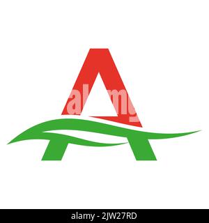 letter alphabet A logo, Victor with red and black color Stock Vector