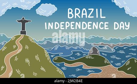 Brazil independence day vector and poster design Stock Vector