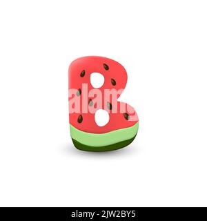 Watermelon letter S, 3d vector icon over white background Stock Photo ...