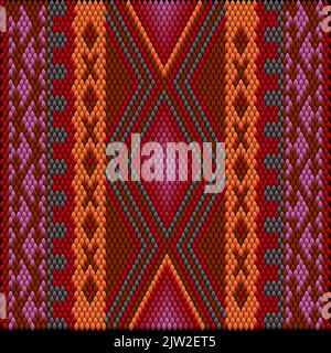 Ornament, mosaic, ethnic, folk pattern. It is made in bright, juicy, perfectly matching colors. Stock Vector