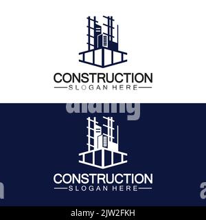 Construction, home repair, and Building Concept Logo Design, Home building Construction vector logo template Stock Vector