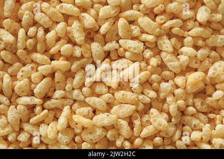 Grains of puffed rice cereal, filling the frame Stock Photo